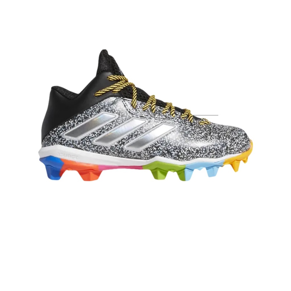Adidas Kids Black and Silver Football Cleats Sneakers